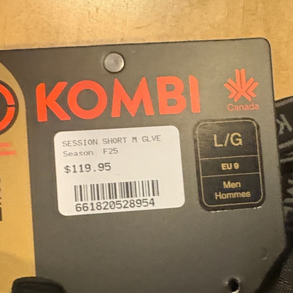 Kombi Men's Black Leather Gloves - Picture 2 of 6